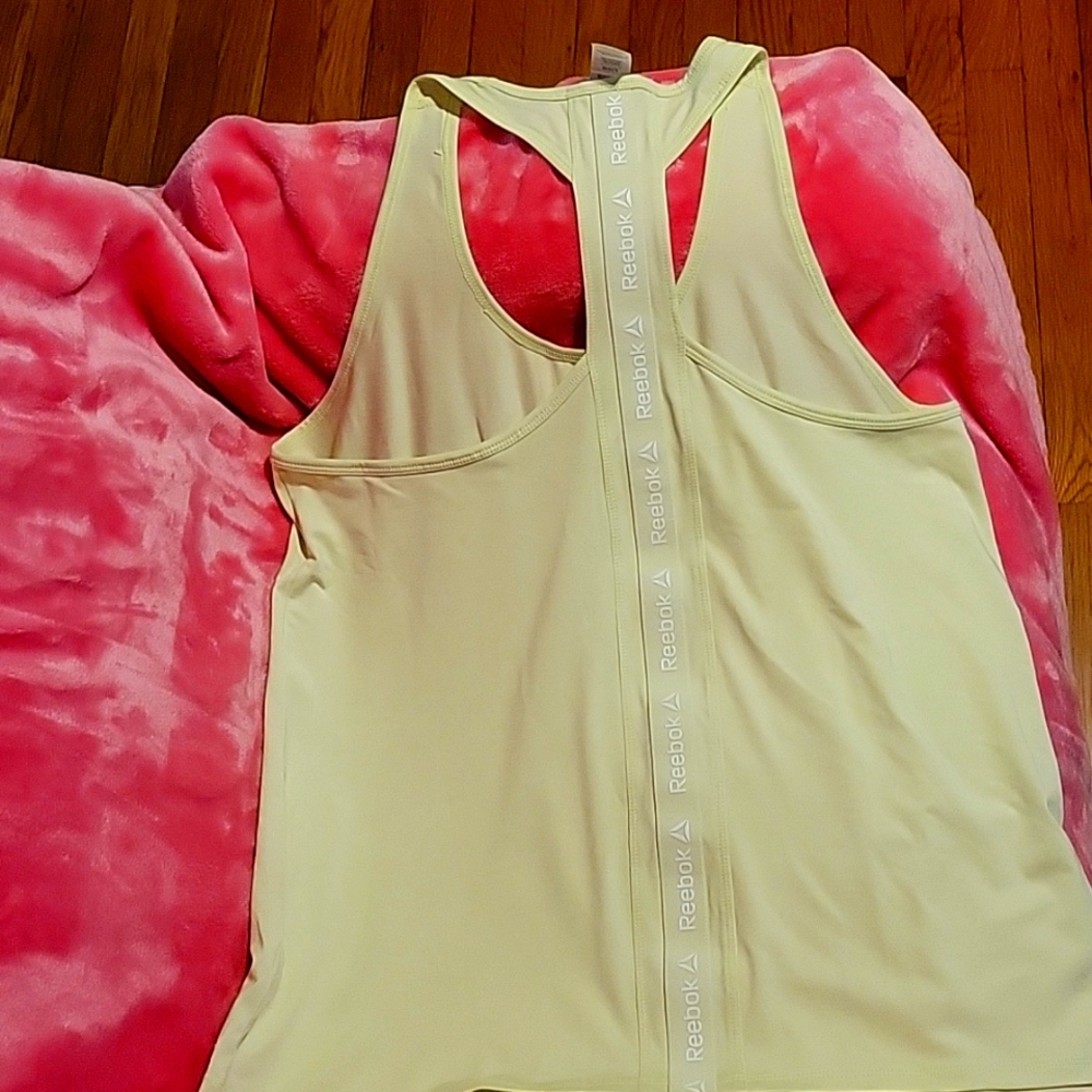 Womens (L) Reebok Lime Green Racerback Tank - Picture 2 of 3